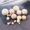 Boule de perles rondes en bois de 6 mm à 50 mm, perles rondes à faire soi-même pour la fabrication de bijoux et l'artisanat d'art, projet d'accessoires (pas de trous)