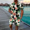 Herren-Trainingsanzüge, Frühling, Sommer, Freizeit, Sport, Hawaii, Strandstil, Nähte, Streifendruck, kurzärmeliges Hemd, Hosen, zweiteiliger Anzug, Mäntel 230724