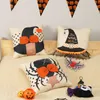 Decorazioni di Halloween Imitazione di canapa Decalcomania Copricuscino Copridivano per soggiorno Cuscino per feste