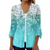 Women's Blouses Women Cardigan Single Breasted Floral Printed Vacation Wear Open Front Loose T-shirt For Casual