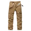 Pantalons pour hommes vêtements de mode extérieur décontracté confortable pur coton grande taille multi-poches salopette mi-taille militaire pantalon