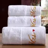 Serviette 5 étoiles El Bath Set Luxury broderie Coton blanc Grande Salle de bain absorbante à séchage absorbant