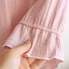 Kadınların Seksi Seksi Dantel Yaka Gecesi Gevşek Hem Sleepshirt Kadınlar Ruffles kol homedress pamuk giyim yaz büllü iç çamaşırı