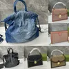 2023 Design Denim Antique Sier Large Classic Tote Bag Ladies Sutra Shoulder Messenger Bag Shopping Purse Handbag Designer Purses
