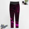 Active Pants Abstract Curve Leggings Pink Traces Print Push Up Yoga Fashion Quick-Dry Leggins Lady Running Sports Tights