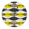 Wall Clocks Drop Geometry Yellow Grey Clock Modern Design Stickers Home Decor Living Room Digital Bedroom Watch