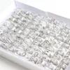 En gros 50 pcs En Acier Inoxydable Bande Anneaux Pour Hommes Femmes Argent Plaqué Or Bijoux De Mode Accessoires Cadeaux De Fête Mix Lot