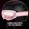 Ski Goggles Findway Adult Ski Goggles Double-layer Lens Anti Fog UV Protection OTG Design Over Helmet Compatible for Skiing Snowboarding HKD230725