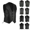 Gilet da uomo Moda uomo Casual Tinta unita Gilet Moto Flotta Cappotto in pelle punk