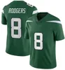 8 Aaron Rodgers Ahmad Sauce Gardner Quinnen Williams Maglie da calcio Zach Wilson Breece Hall Garrett Wilson Jersey