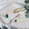 Ketten Mode Persönlichkeit Elegant Meter Grün Schmuck Minimalistischer Stil Titanstahl Vergoldete Halskette