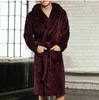 Men's Tracksuits Winter Couple Bathrobe Flannel Robe Women's Lengthened Coralline Plush Shawl Long Sleeved Coat