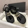 Women sexy sandal Fashion classic gold buckle rubber Mule New luxury designer sunny Sliders beach flat thong Slide Genuine Leather Metal logo Slipper With box loafer