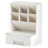 Desk Top Shelf Stand Office Pen Organizer Home Desktop Storage Rack Drawer Compartment Holder Plastic School