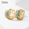 Stud ZAKOL Personalità Moda Oro Verde Cubic zirconia Orecchini Orecchini affascinanti Regalo madre Gioielli EP2647 230725