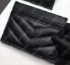 Designer purse new fashion Card Holders Casual caviar woman mini wallets color genuine leather Pebble texture luxury Black wallet with box