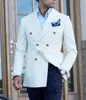 Costumes pour hommes Blazers Dernière élégante veste en lin blanc pour les hommes d'été à double boutonnage Casual Slim Fit Custom Made Beach Wedding Male Blazer Masculino 230724