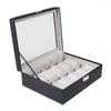 Sieradenzakjes 10 compartimenten Horloge Display Box Case Organizer Holder Showcase