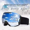 Ski Goggles Anti-radiation Ski Glasses Anti-fog Stable Ski Supplies Eye Protection Double Layer Ski Goggles Large Spherical Glasses HKD230725