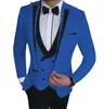 Completi da uomo Completi da 3 pezzi Cappotto Gilet Pantaloni / 2023 Moda Casual Boutique Affari Corrispondenza di colori Uomo Abiti da cerimonia per matrimoni Blazer
