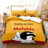 2023 Mafalda ensemble de literie simple double pleine reine King Size ensemble de lit Aldult enfant chambre housse de couette ensembles 3D Anime lit ensemble de draps L230704