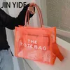 Candy Color PVC Bolsa Tote Bolsas Femininas Marcas de Luxo Malha Transparente Ombro Bolsa Transversal Jelly Sacos de Praia para Mulheres Sacos de Compras 230724