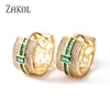 Stud ZAKOL Personalità Moda Oro Verde Cubic zirconia Orecchini Orecchini affascinanti Regalo madre Gioielli EP2647 230725