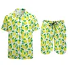 Męskie dresy dla owoców projekt męski Zestawy cytryn i liści Wzór Zestaw koszuli swobodny wakacje letni kombinezon 2 -częściowy