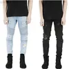 Men's Jeans Men's Jeans Hi-Street Mens Ripped Frayed Rider Men Biker Motorcycle Washed Blue Black Moto Joggers Skinny Male Denim Pants1 L230725