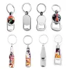 Sublimation Décapsuleur Blanc Faveur En Métal Ovale En Forme De Porte-clés BRICOLAGE Boisson Bouteille Forme Tire-Bouchon Festival Fête Fournitures En Gros