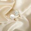 Stud Earrings 2023 Round Natural Shell Studs White Real Freshwater Pearl Pendant Post Earring For Ladies Exquisite Jewelry