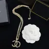 Luxury Personalized Crystal CC Necklace Fashion Brand Designer Necklace for Women High Quality Natural Pearl Pendant Necklace Wedding Jewelry