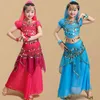 Vêtements de gymnastique enfants Costume de danse du ventre enfants robe enfant Bollywood Costumes pour fille Performance porter 6 couleurs