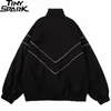 Herrenanzüge Blazer 2023 Männer Hip Hop Streetwear Reflektierende gestreifte Jacke Mantel Reißverschluss Up Windjacke Harajuku Dünne Sport Schwarz Blau 230725