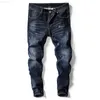 Hommes noir maigre printemps automne solide Slim Denim Cowboy pantalon hommes coton élastique Long Jeans taille 36 W0223 L230726