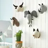 Dekorativa föremål Figurer 3D Animal Wall Hanging Decorative Felt Heads Mount Decoration Stuffed Elephant Horse Toys Boys For Kids Room Home Decor 230725