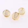 100Pcs DIY Gold Spiral Bead Cages Pendants Jewelry Findings Handmade Jewelry Components Charms 15X14MM 25X20MM 30X25MM268j