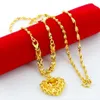 pendentifs collier plaqué or 24 carats bijoux pour femmes haute imitation coeur inversé ne se fanent jamais jp027276p