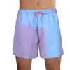 Erkek şortu büyülü değişim renkli plaj yaz erkekler yüzme gövdeleri mayo mayosu hızlı kuru banyo şort pantolon damlası 230725