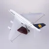 Modèle d'avion 1/160 échelle 50.5CM compagnie aérienne A380 Lufthansa modèle d'avion W lumière et roue moulé sous pression en plastique avion en résine pour Collection 230725