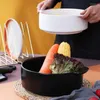 Bowls 2Size Household Large Capacity Soup Pot Instant Noodles Bowl Rice Tableware Kitchen Ceramic With Lid LE261