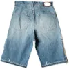 ins Designerjeans Kapital Loose Casual Geborduurd Bone Versleten Damaged Washed Denim Shorts