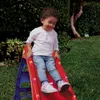 Ljus upp första gliden inomhus utomhus lekplats med vikning för enkel, röd och blå- för barn småbarn pojkar flickor i åldrarna 18 månader till 6