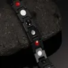 Pulsera de cadena de eslabones de piedra con imán religioso budista de acero inoxidable 316L de oro negro de alta calidad para hombre 8 6307V