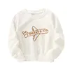 Ceket hoodies küçük maven bebek kız beyaz sweatshirt pamuk yumuşak ve konfor moda üstleri çocuklar için örme uçak 230821