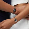 Bracelets totwoo touche à longue distance Light Vervibrate Bracelets pour les couples, Cadeau de relation longue distance pour la petite amie Soleil et Lune