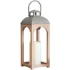 Ljushållare Intage Holder Lanterns Solid Wood Hanging Decorative Lantern Candleholder Home Decor för inomhus utomhusbröllop