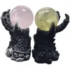 Sacchetti per gioielli Porta sfera di cristallo Dragon Display Base Figurine Statua Sfera Stand Ornamenti da tavola in resina Regali Decorazioni per la casa per 4-6 cm