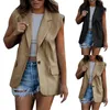 Women's Vests Solid Color One Button Casual Suit Vest Jacket Formal Wear Womens Business Winter Coats Skit