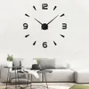 Horloges murales grande horloge murale Quartz 3D bricolage grande montre horloges de cuisine décoratives acrylique miroir autocollant surdimensionné horloges murales maison lettre décor 230725